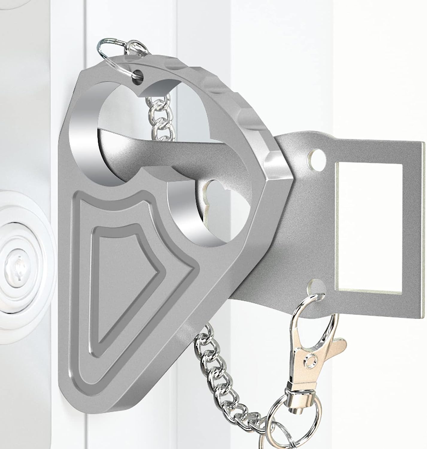 Urgeeo Portable Door Lock, Hotel Door Locks for Travelers Metal, Prevent Unauthorized Entry, Apartment Essentials, Home Security, Traveling Essentials (Silver)
