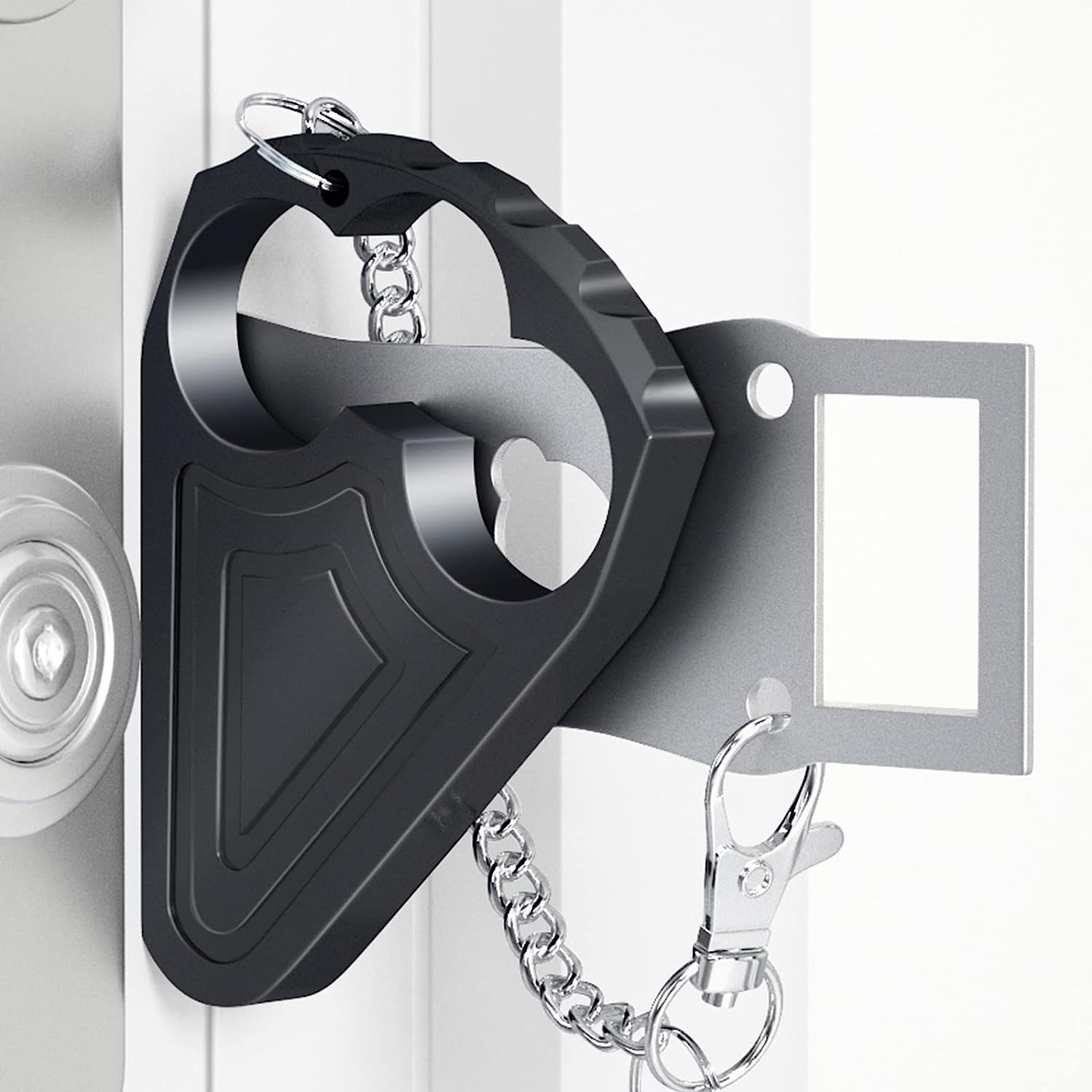 Urgeeo Portable Door Lock, Hotel Door Locks for Travelers Metal, Prevent Unauthorized Entry, Apartment Essentials, Home Security, Traveling Essentials （Black）
